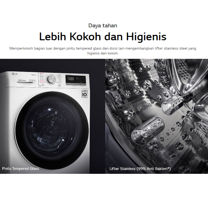 LG Mesin Cuci Front Loading 8.5 KG - FV1285S3WS